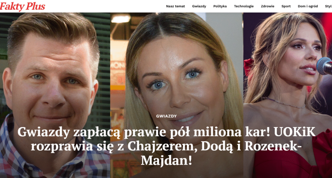 UOKiK nakłada kary na znane gwiazdy za nieoznaczone reklamy