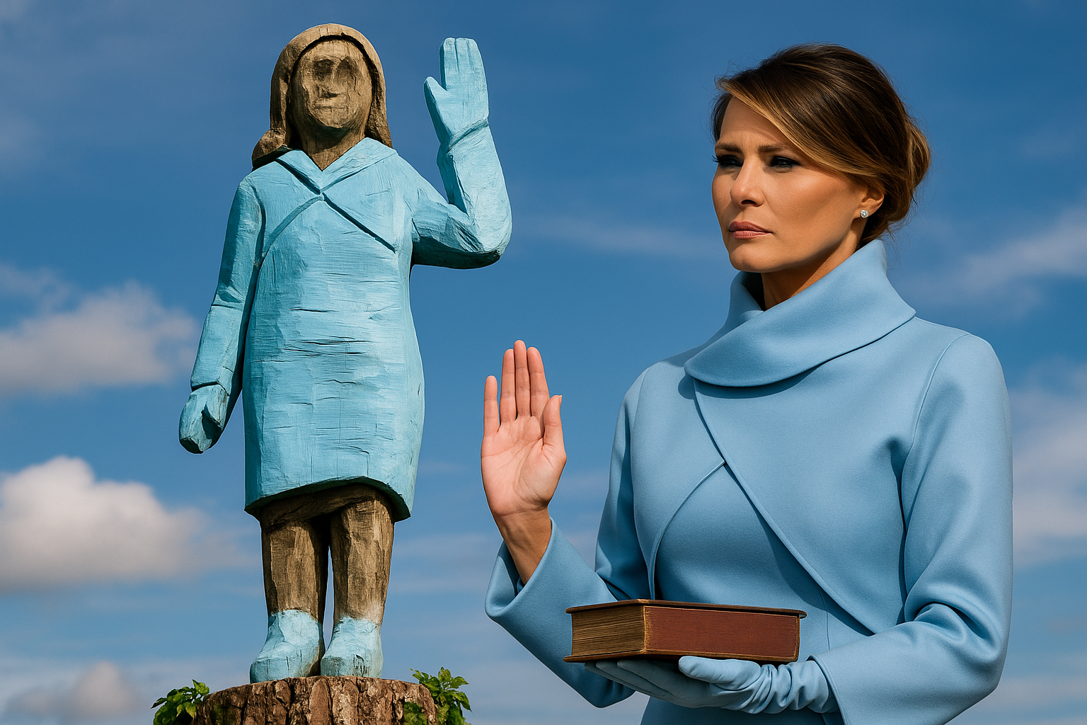 Melania Trump i jej rzeźba