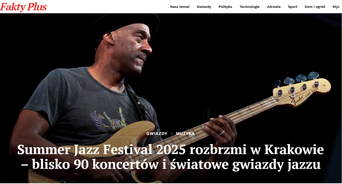 Summer Jazz Festival Kraków 2025 – Marcus Miller, Możdżer, Nigel Kennedy