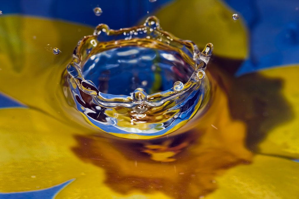 kropla wody wpadająca do naczynia