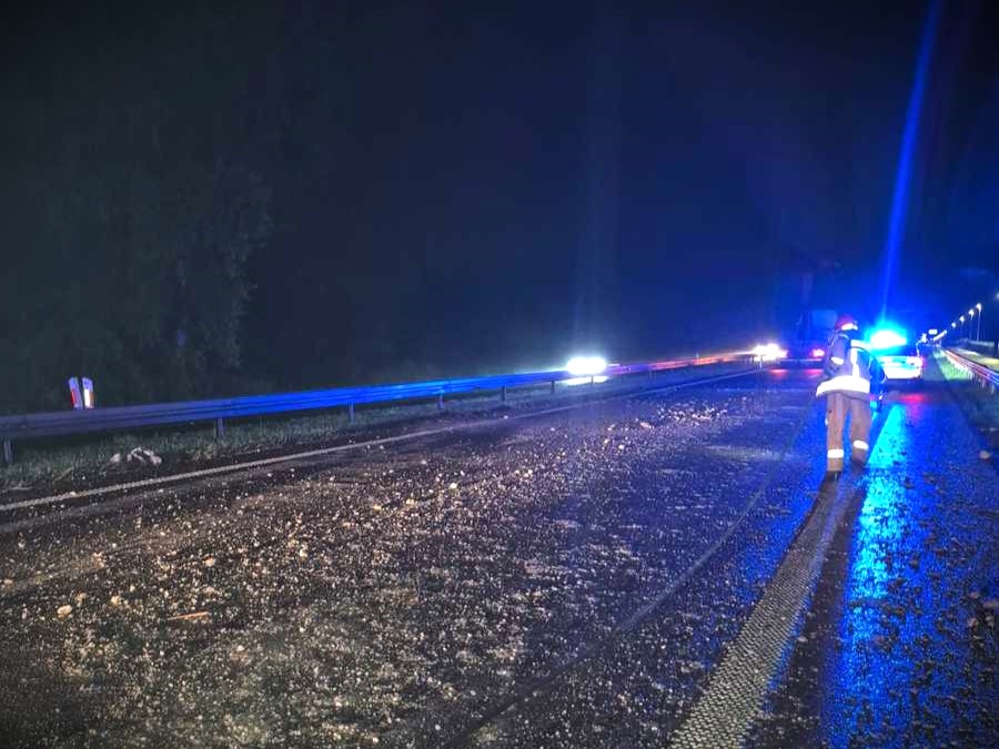 wypadek na autostradzie