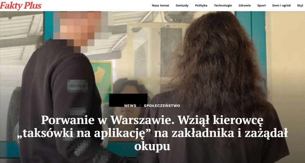 Porwanie taksówkarza w Warszawie – 112, zakładnik, okup