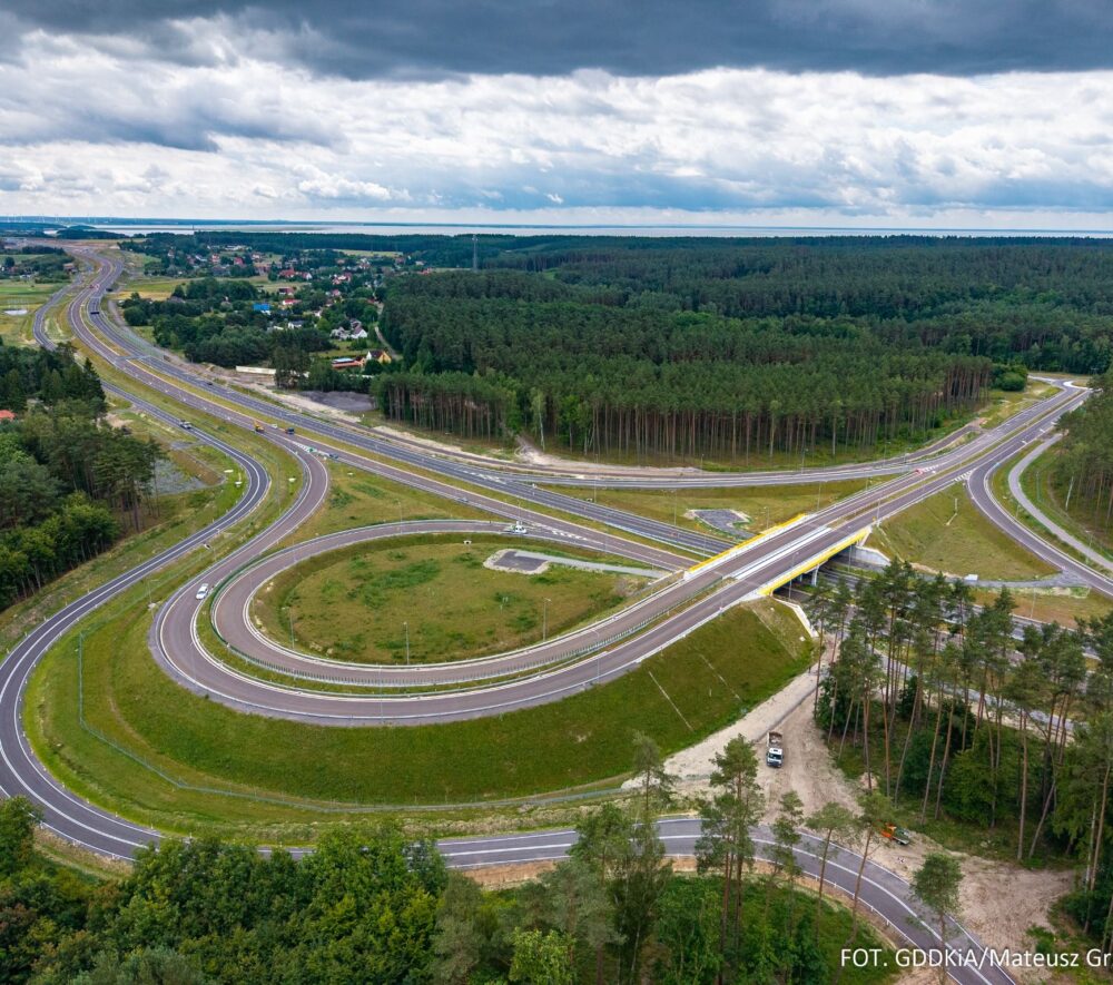 węzeł autostradowy z lotu ptaka