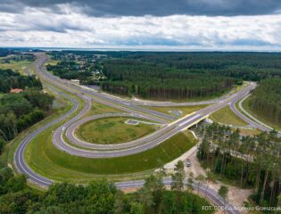 węzeł autostradowy z lotu ptaka