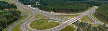 węzeł autostradowy z lotu ptaka