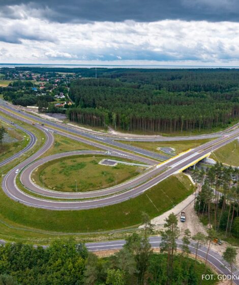 węzeł autostradowy z lotu ptaka