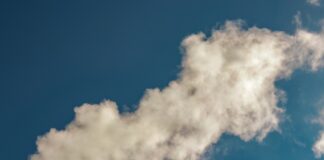 white and blue clouds