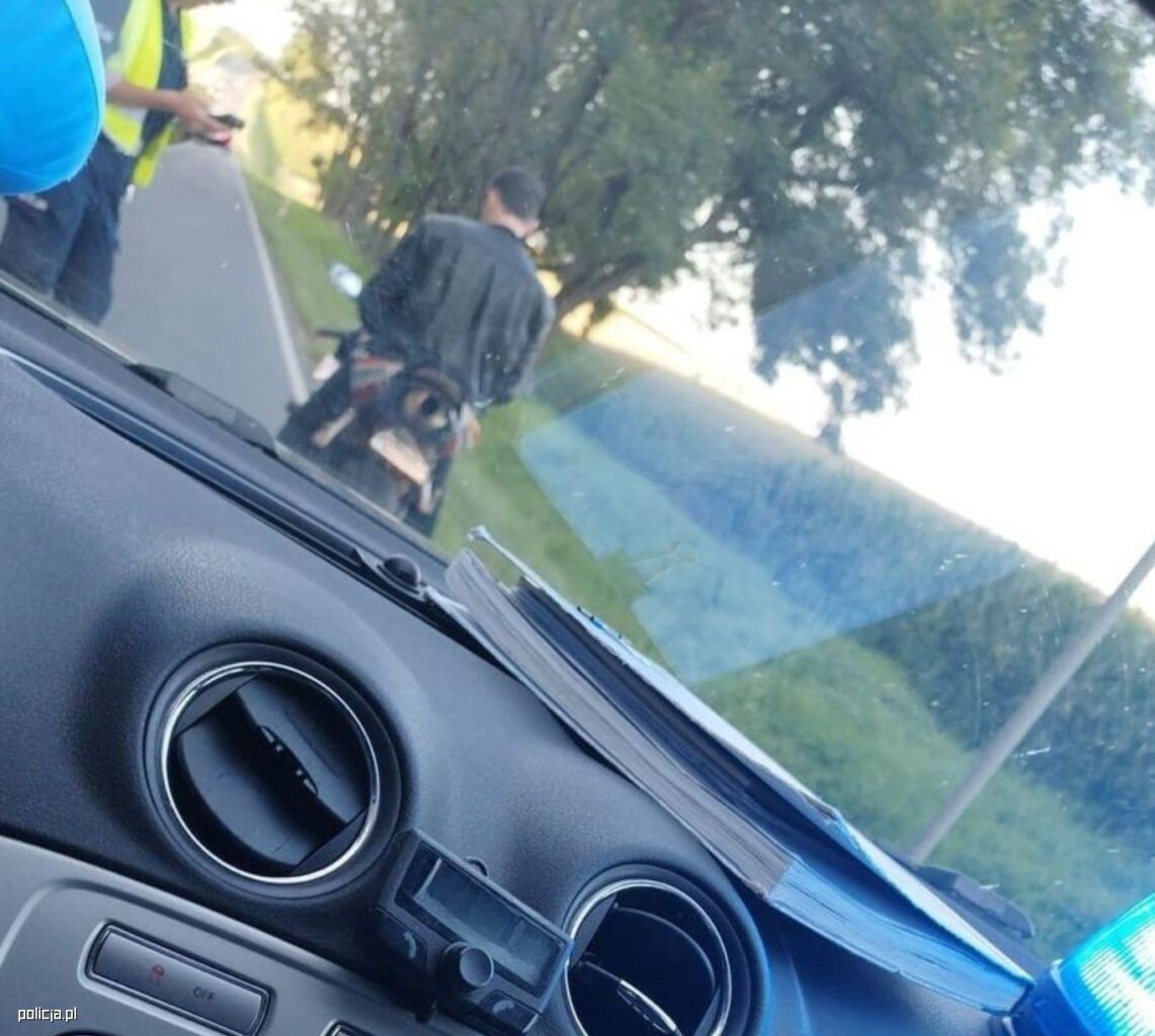 Kontrola drogowa motocyklisty