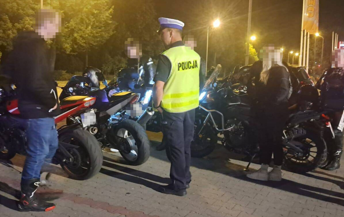 zatrzymanie motocyklistów przez Policję