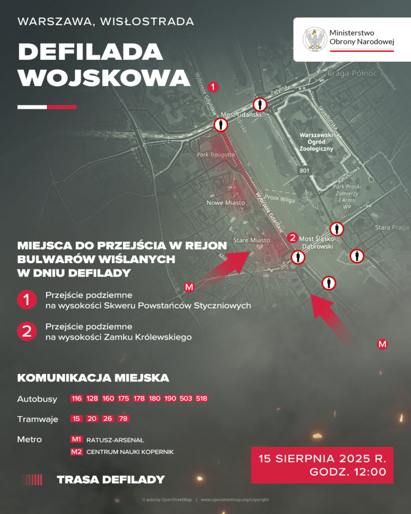 Defilada, drogi dojścia, trasa, najlepsze miejsca, MON