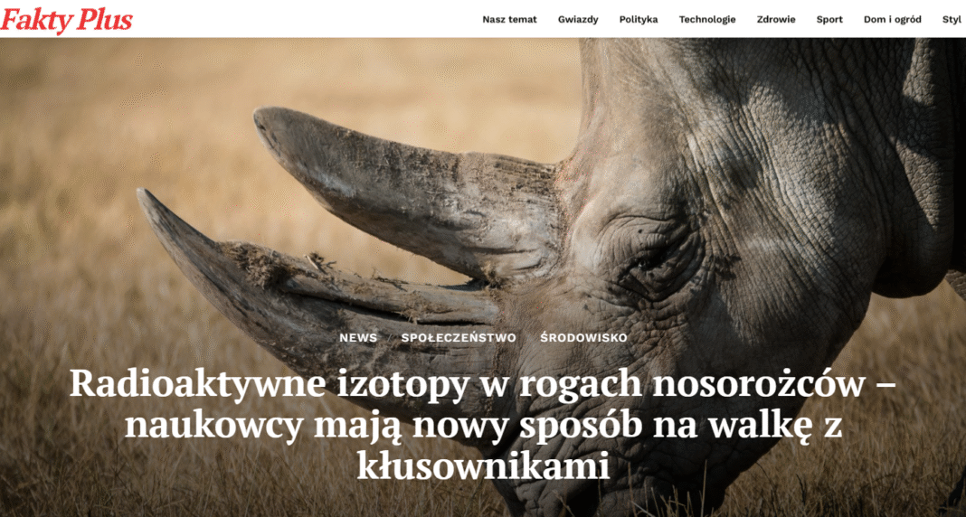 Rhisotope Project – radioaktywne izotopy i ochrona nosorożców