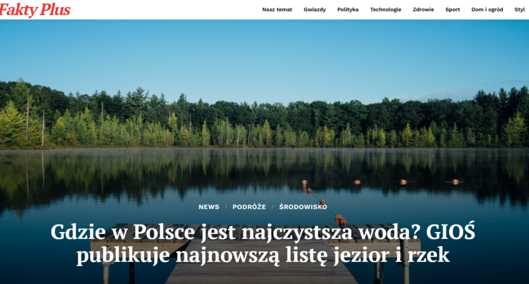 Najczystsza woda w Polsce 2025 – raport GIOŚ: jeziora i rzeki