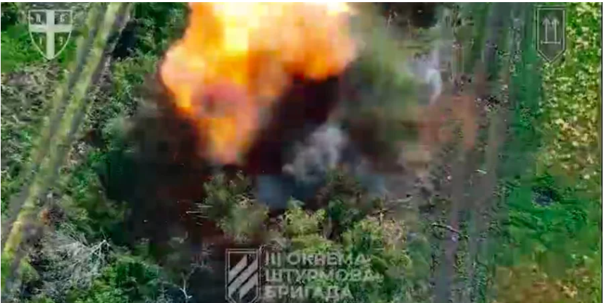 dron bojowy w akcji/ 3rd Assault Brigade/Telegram