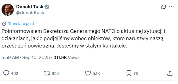 post na X premiera Donalda Tuska