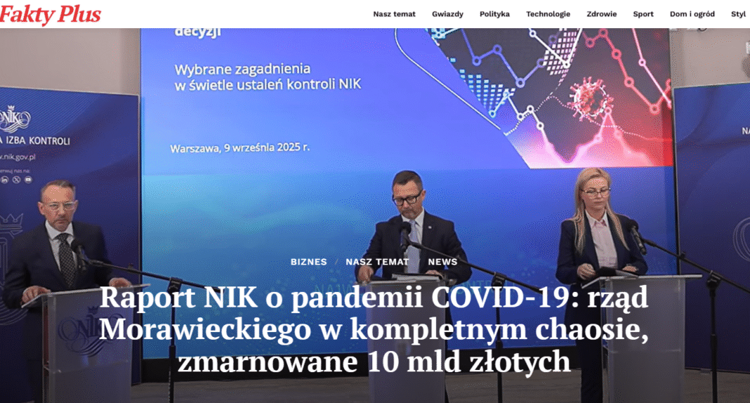 Raport NIK: pandemia COVID-19 – chaos i miliardy złotych