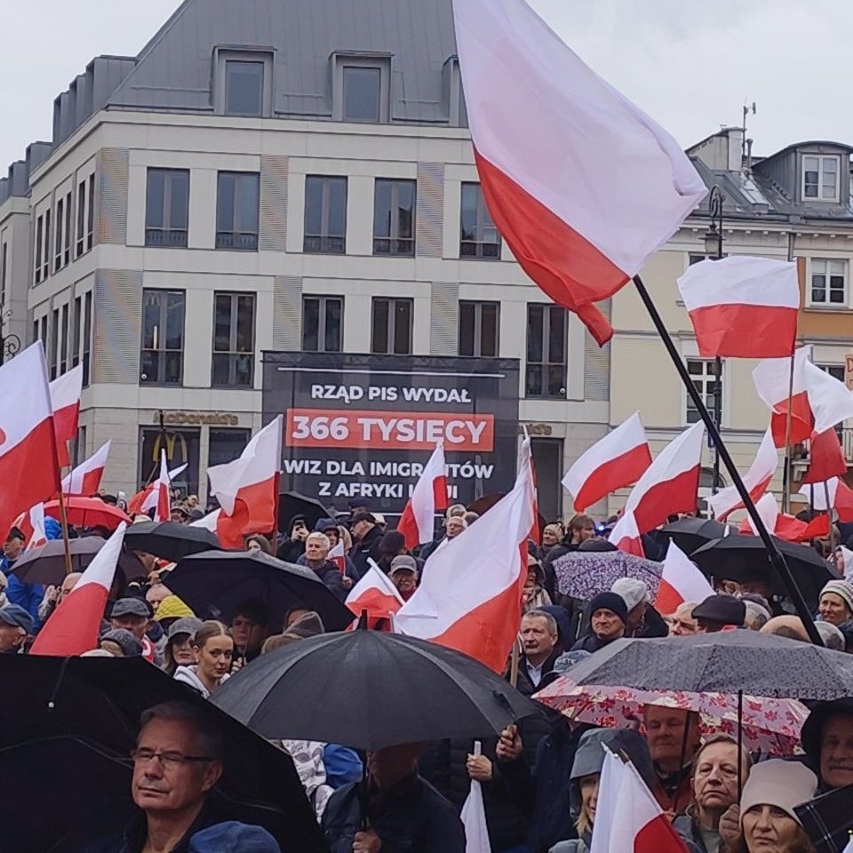 zdjęcie demonstracji PIS Szymon Szymański na X