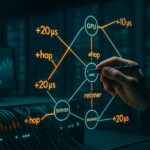 schemat opóźnień między GPU, serwerem i storage w serwerowni