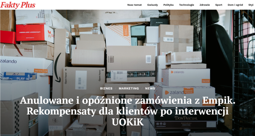 UOKiK bada anulowane zamówienia w Empiku i możliwe rekompensaty dla klientów