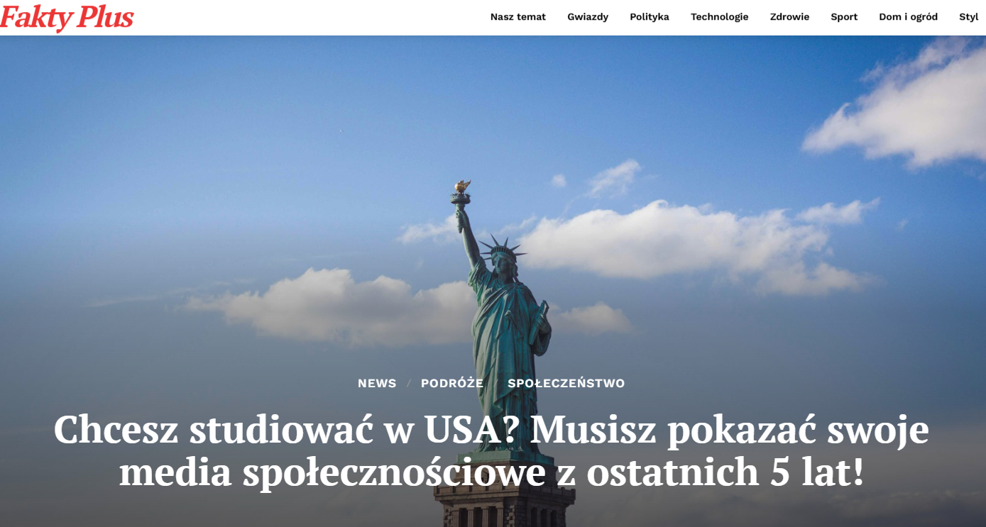 Nowe zasady wiz studenckich USA 2025 – obowiązek ujawnienia kont w mediach społecznościowych