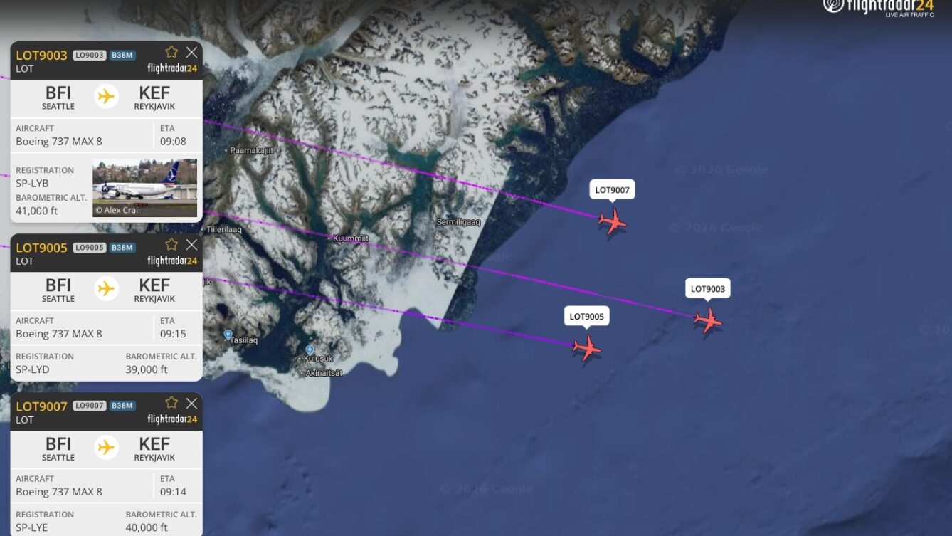 Polskie Boeingi LOT lecą do Warszawy. Flightradar