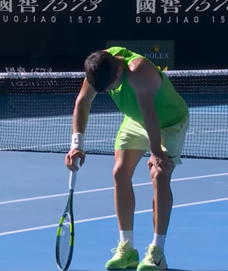 Alcaraz podczas półfinału AO/ Australian Open/youtube.com