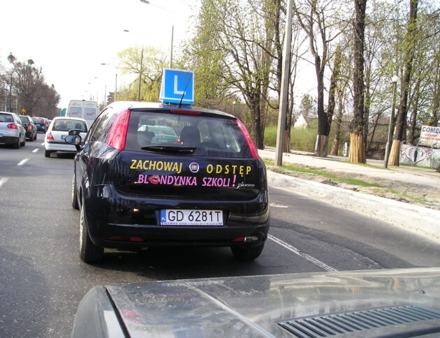 Samochód szkoły nauki jazdy. fot: LukaszKatlewa - Praca własna, CC BY 3.0,