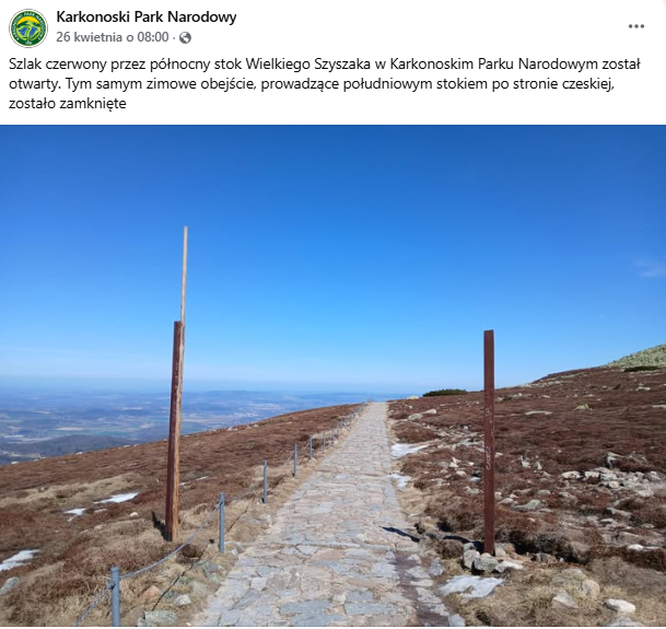 Szlak czerwony pod Wielkim Szyszakiem/ KPN