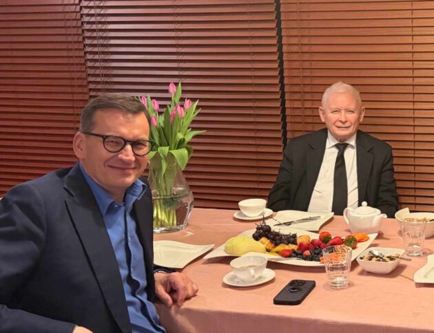 Jarosław Kaczyński i Mateusz Morwiecki/ źródło: Adam Bielan na X
