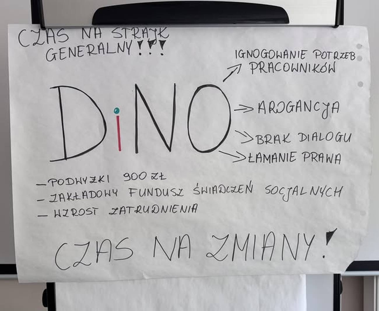 Postulaty pracowników Dino. OPZZ