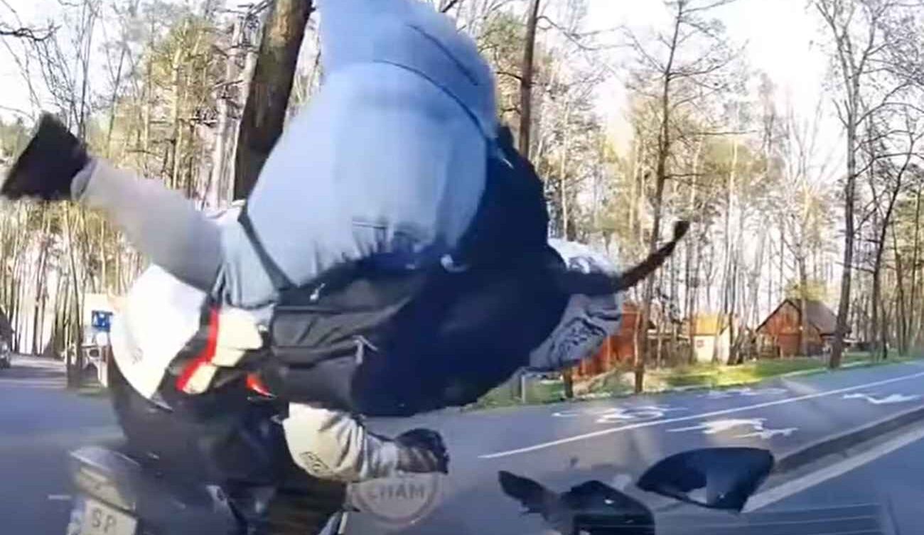 Wypadek kierowcy i pasażerki motocykla w Rybniku. FB/Stop Cham