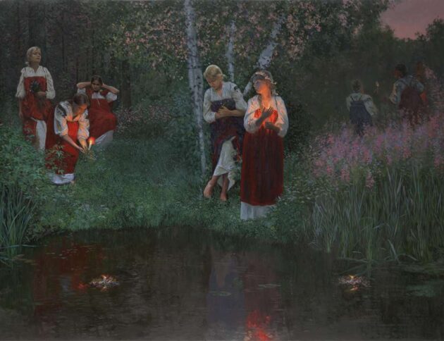 Noc Kupały. Autorstwa Simon Kozhin - Иван Купала. Гадание на венках., CC BY-SA 3.0