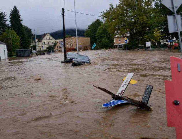 Powódź. Lądek Zdrój 15.09.2024. fot: Marcin Panek na FB