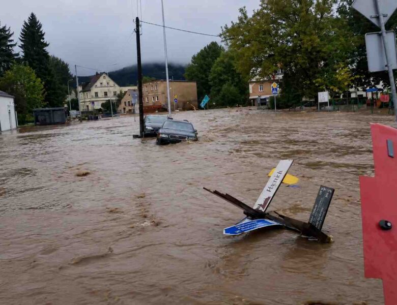 Powódź. Lądek Zdrój 15.09.2024. fot: Marcin Panek na FB