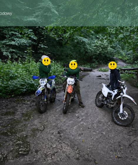 Policjanci zatrzymują motocyklistów na terenie Parku Narodowego