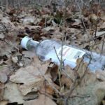 Porzucona w lesie pusta butelka po alkoholu. fot: Rafał Bernasiński
