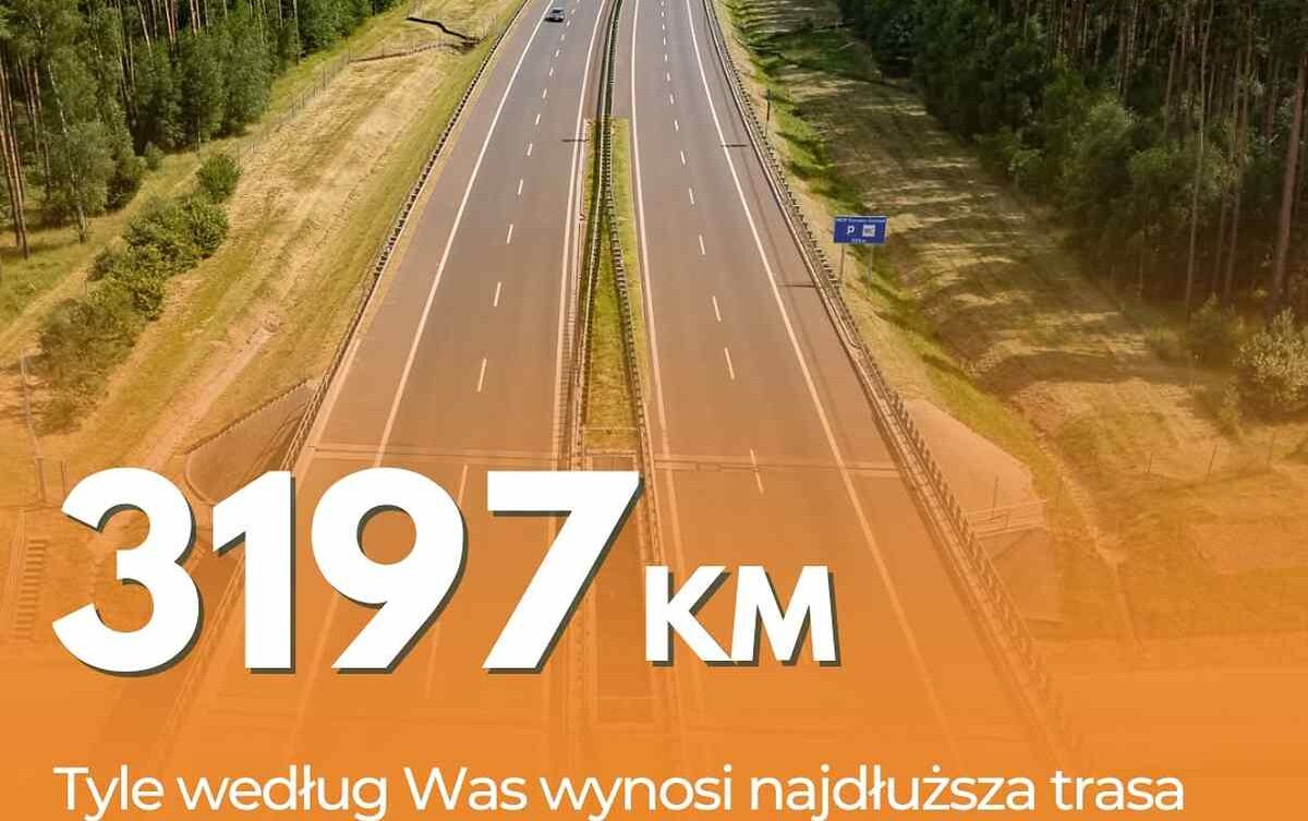Obserwujący profil GDDKiA wyznaczyli trasę liczącą 3197 km. Prowadzi z Budziska do Czosnowa wyłącznie autostradami i ekspresówkami.