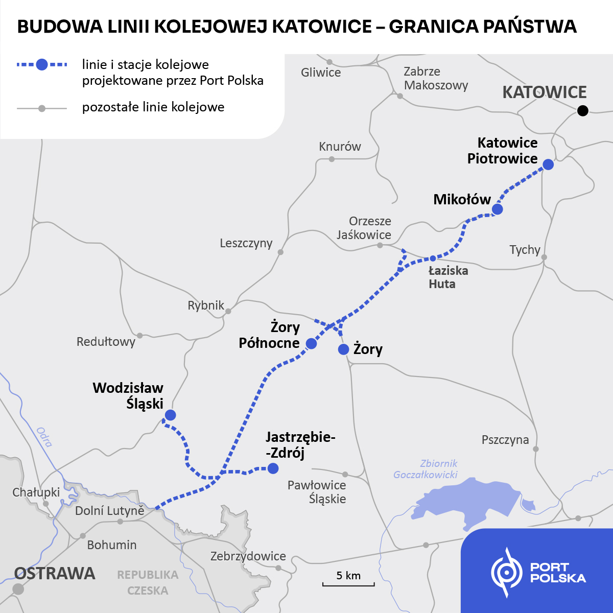Z Warszawy do Wiednia koleją w 4,5 godziny. Nowa linia KDP przez Śląsk i Ostrawę ma skrócić podróże do Czech i Austrii. Źródło: Port Polska