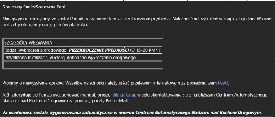 Uwaga na fałszywe mandaty z fotoradarów! Oszuści wysyłają kierowcom SMS-y, e-maile i listy. GITD ostrzega i wyjaśnia, jak rozpoznać oszustwo.