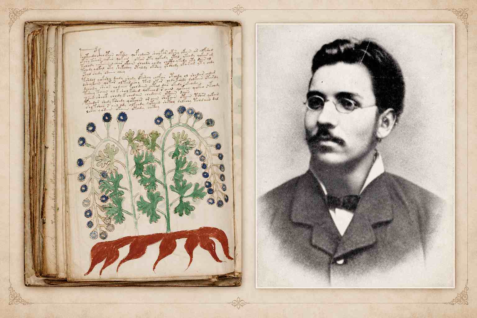Naukowcy podejrzewają, że strony manuskryptu Wojnicza pomieszano 600 lat temu. Nowe badania mogą pomóc odczytać najbardziej tajemniczą księgę świata. Źródło: Wikimedia