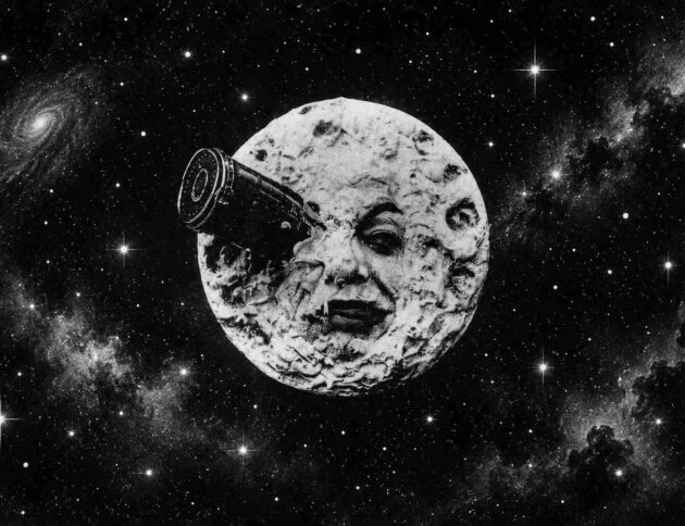 Le Voyage dans la lune (A Trip to the Moon) (1902). Polacy zbadają, czy wydobycie surowców na Księżycu przyniesie zyski. ESA zleciła projekt firmie Mirores. Sprawdź, jak rozwija się polski sektor kosmiczny. Autorstwa Georges Méliès – Roger-Viollet, Domena publiczna
