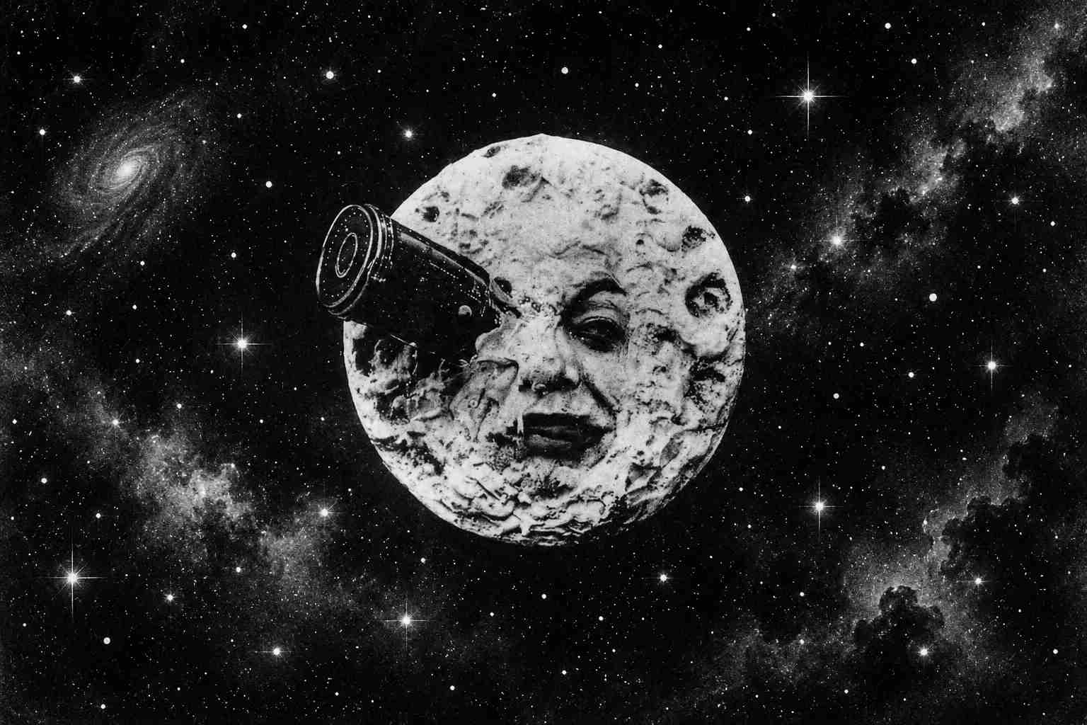 Le Voyage dans la lune (A Trip to the Moon) (1902). Polacy zbadają, czy wydobycie surowców na Księżycu przyniesie zyski. ESA zleciła projekt firmie Mirores. Sprawdź, jak rozwija się polski sektor kosmiczny. Autorstwa Georges Méliès – Roger-Viollet, Domena publiczna