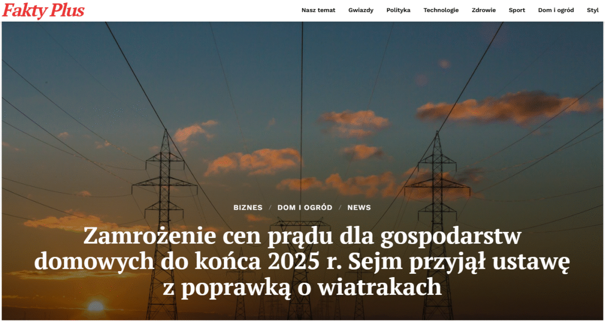 Zamrożenie cen prądu – ustawa przedłużona do końca 2025 roku