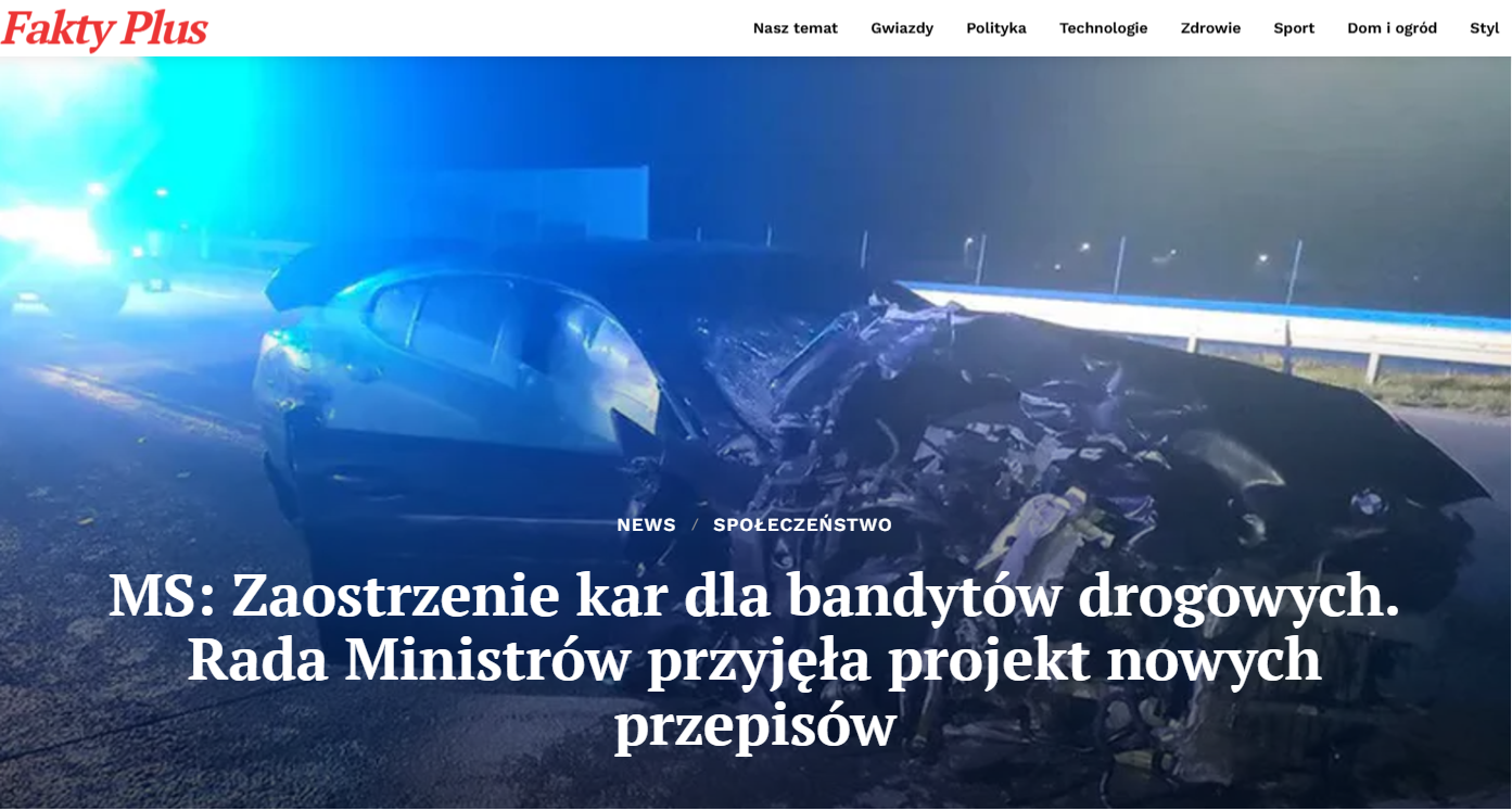 Zaostrzenie kar dla bandytów drogowych 2025