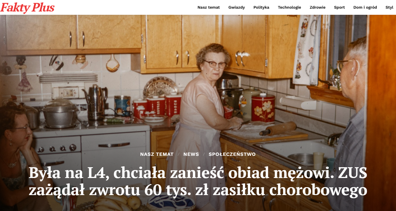 ZUS zwrot zasiłku chorobowego za obiady — FaktyPlus ZUS zwrot zasiłku chorobowego za obiady — artykuł FaktyPlus